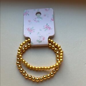 Gold Beaded Bracelet Set